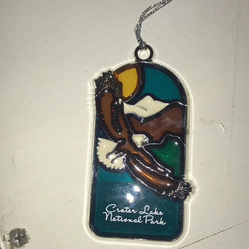 Souvenir Ornament Crater Lake National Park Soaring Eagle Mountains Suncatcher